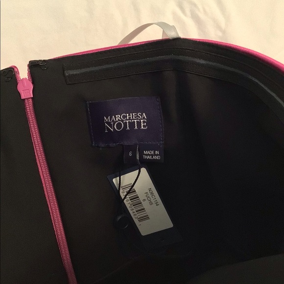 Marchesa NWT, ruffle, hi-low cocktail dress - Picture 5 of 6